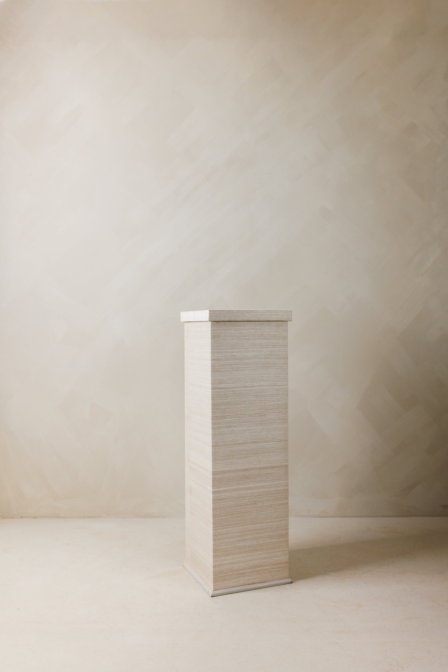 Bessette pedestal in Ecru grasscloth – Page House Studio