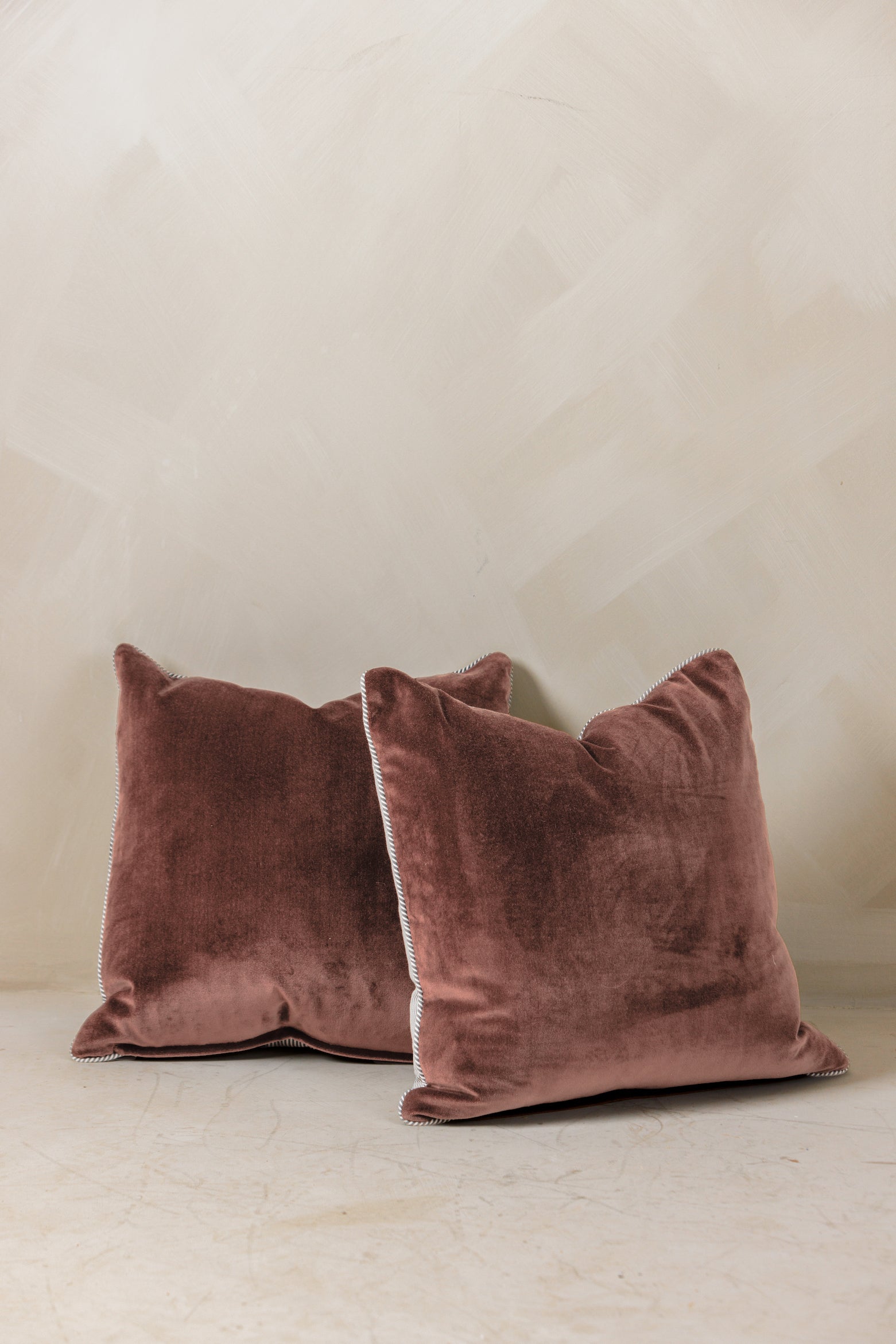 Styled Duo pillows on Sofia stool – The Icon Set – Page House Studio