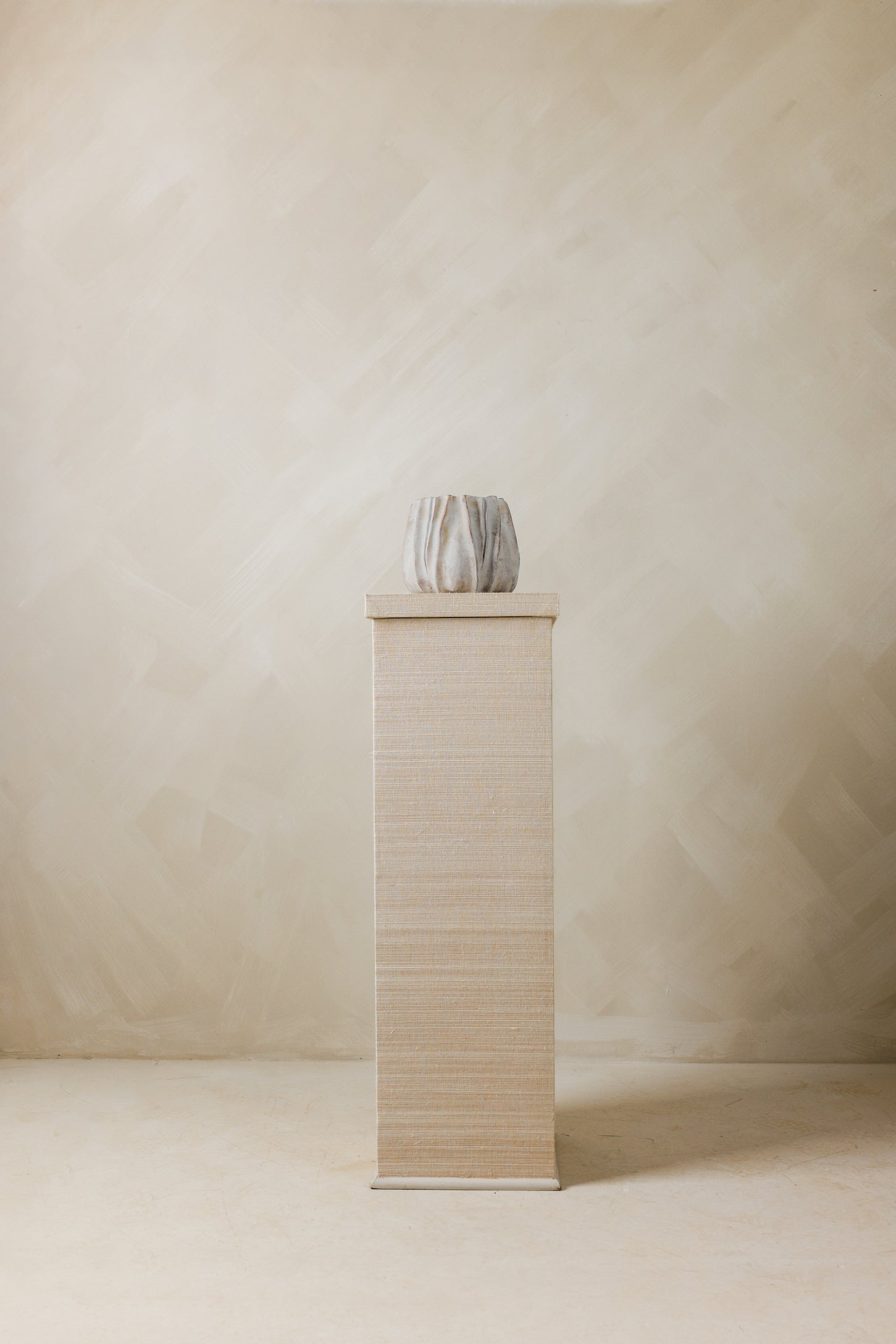 Elegant concrete tulip planters used as centerpiece – Page House Studio