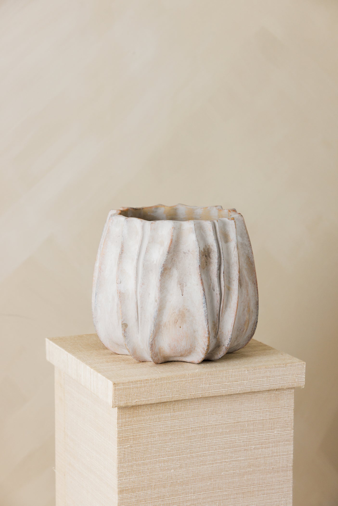 Close-up of Concrete Tulip Planter surface texture – Page House Studio