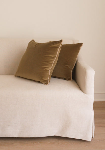 Delphine Velvet Pillow Set, Olive - Page House Studio