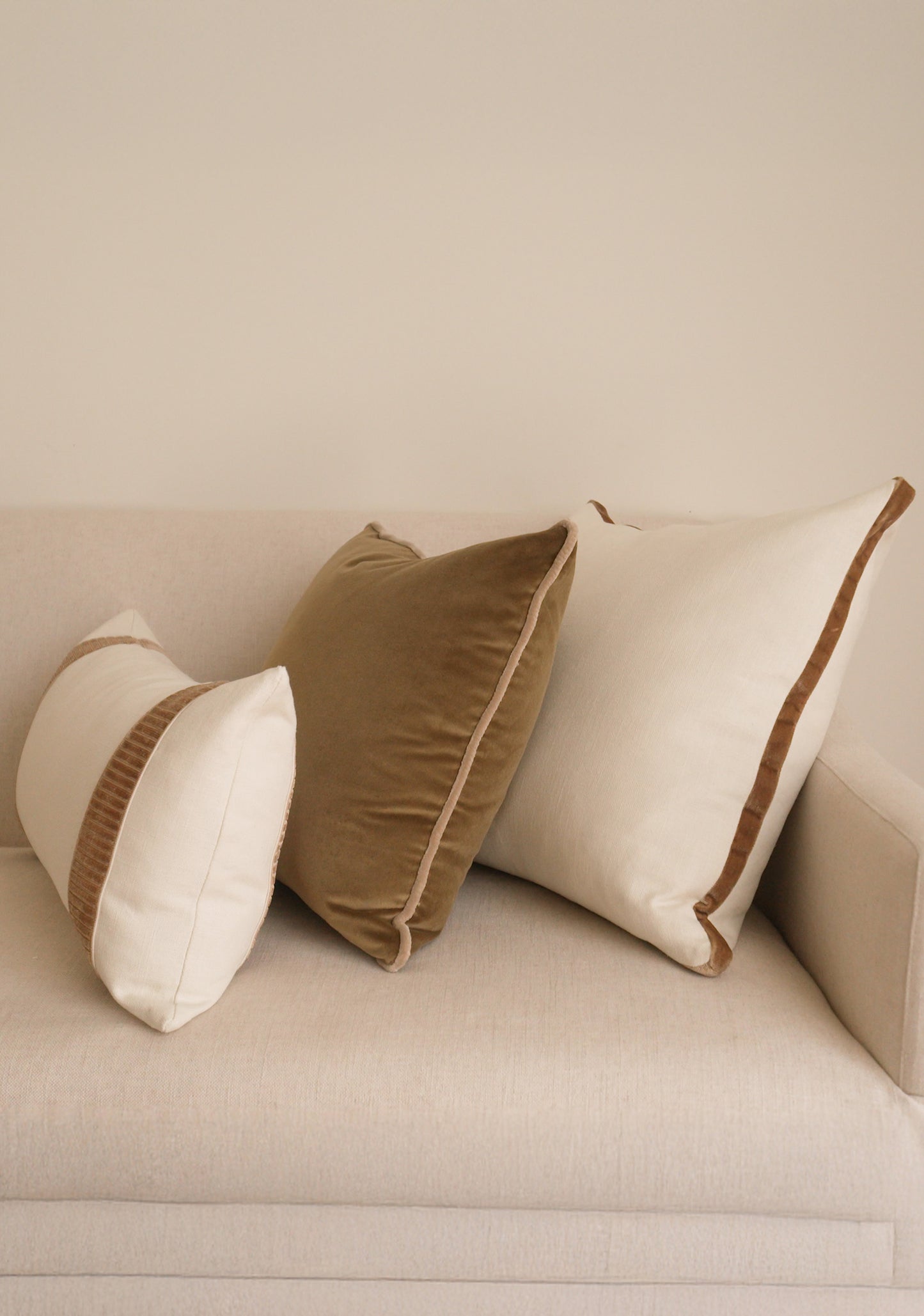Delphine Velvet Pillow Set, Olive - Page House Studio