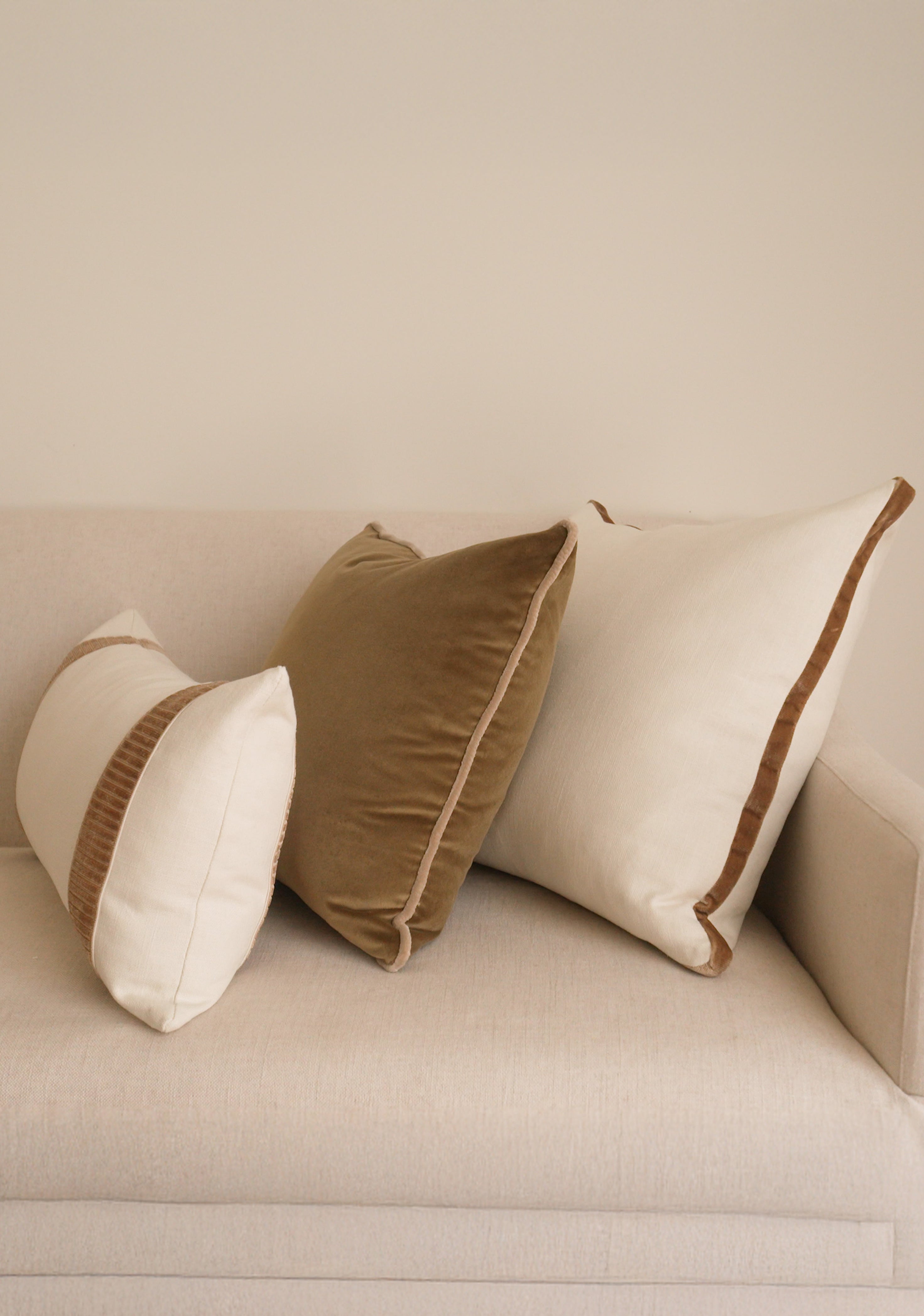 Delphine Velvet Pillow Set, Olive - Page House Studio