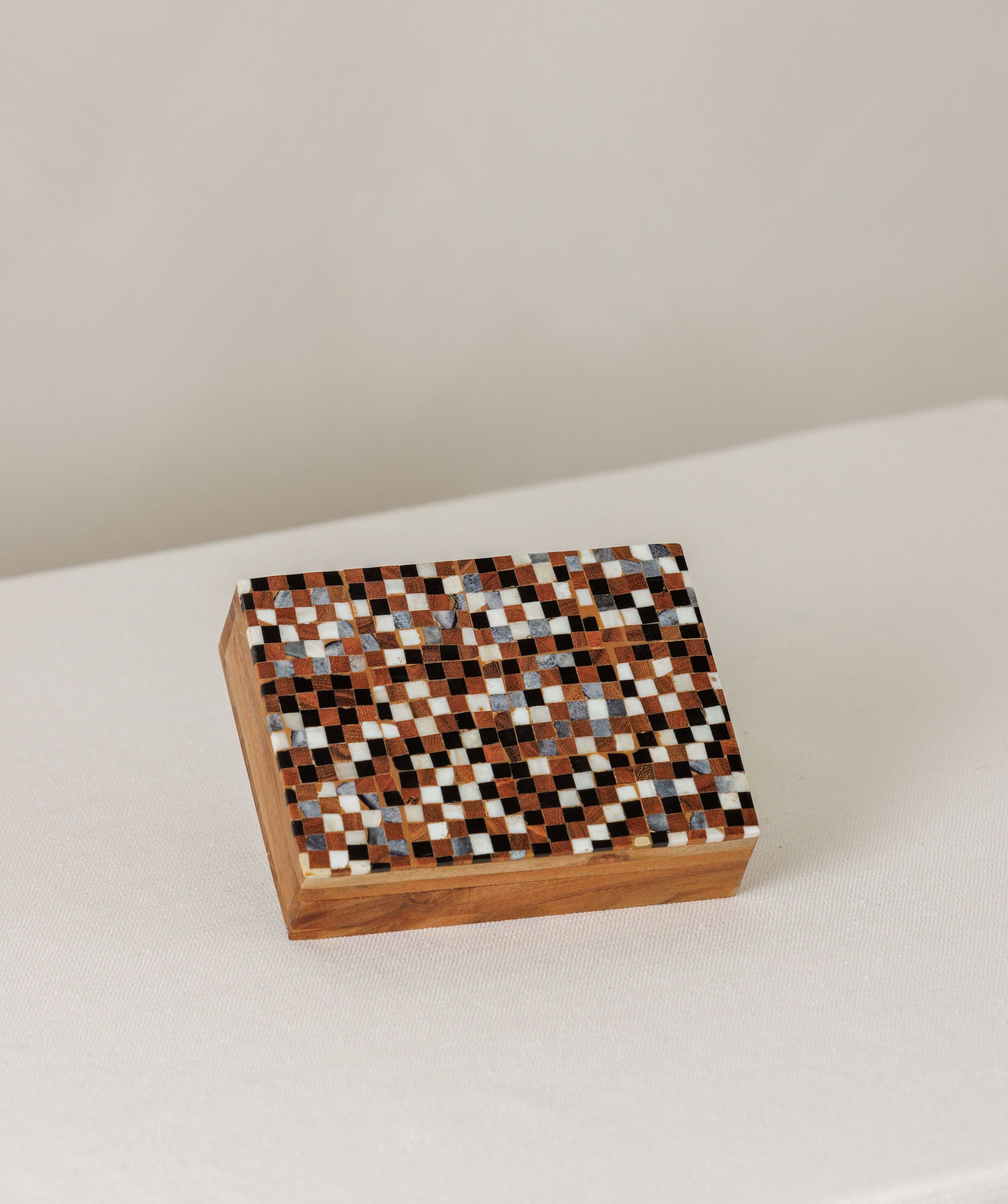 Handcrafted mosaic card holder box with playing cards – Page House Studio