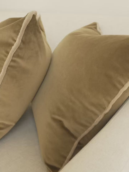Delphine Velvet Pillow Set, Olive