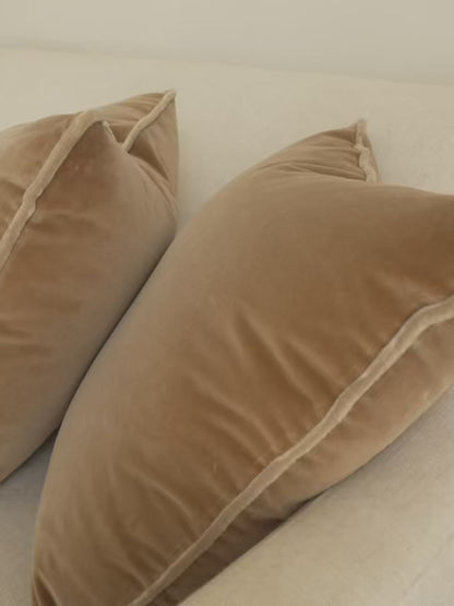 Delphine Velvet Pillow Set, Fawn